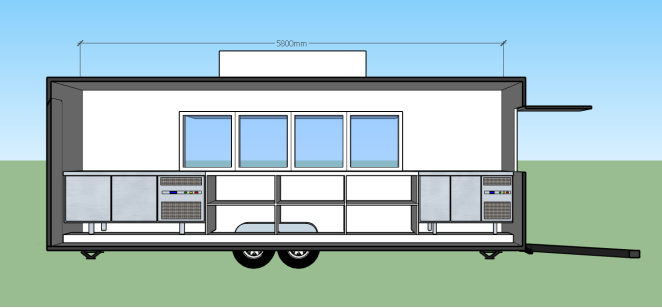 19ft commercial kitchen trailer design